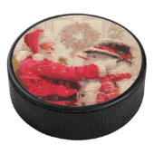 kerstman met Snowman | FEESTDAGEN Hockey Puck (3/4)