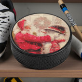 kerstman met Snowman | FEESTDAGEN Hockey Puck