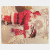 kerstman met Snowman Fleece Deken (Voorkant (Horizontaal))
