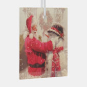  kerstman met Snowman Glas Ornament (Voorkant Rechts)