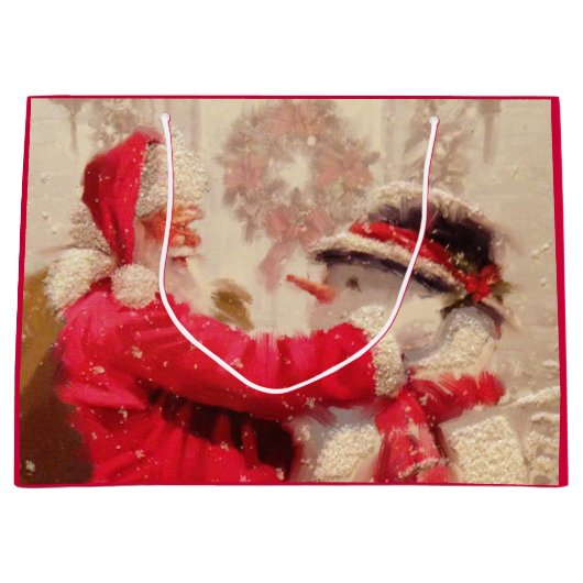 kerstman met Snowman Groot Cadeauzakje (Voorkant)