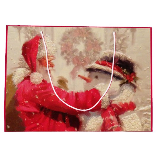  kerstman met Snowman Groot Cadeauzakje (Achterkant)