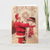 kerstman met Snowman Kaart (Voorkant)