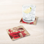  kerstman met Snowman Kartonnen Onderzetters (Insitu)