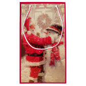  kerstman met Snowman Klein Cadeauzakje (Achterkant)
