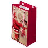  kerstman met Snowman Klein Cadeauzakje (Achterkant Gekanteld)