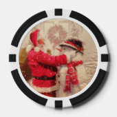 kerstman met Snowman Poker Chips (Voorkant)