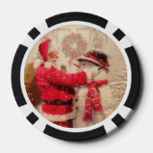 kerstman met Snowman Poker Chips (Achterkant)
