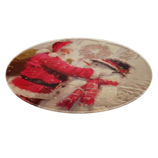  kerstman met Snowman Snijplank (Hoek)