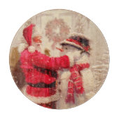  kerstman met Snowman Snijplank (Voorkant)