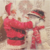 kerstman met Snowman Sticker (Voorkant)