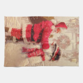 kerstman met Snowman Theedoek (Horizontaal)