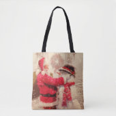  kerstman met Snowman Tote Bag (Voorkant)