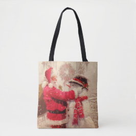  kerstman met Snowman Tote Bag