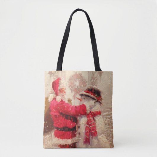  kerstman met Snowman Tote Bag (Voorkant)