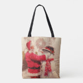  kerstman met Snowman Tote Bag (Achterkant)