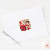 kerstman met Snowman Vierkante Sticker (Envelop)