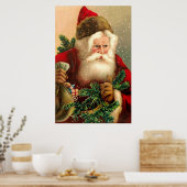 kerstman met speelgoed 2 poster (Keuken)