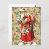  kerstman met speelgoed en kerstboom briefkaart (Voorkant / Achterkant)