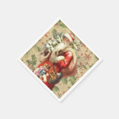  kerstman met speelgoed en kerstboom servet (Hoek)