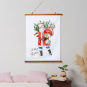 Kerstman met speelgoed en trommel hangend wandkleed (Slaapkamer)