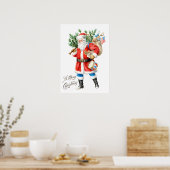 Kerstman met speelgoed en trommel poster (Keuken)