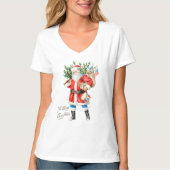 Kerstman met speelgoed en trommel t-shirt (Voorkant)