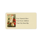 kerstman met speelgoed etiket (Voorkant)