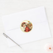  kerstman met speelgoed kerst Kaart Envelope Ronde Sticker (Envelop)