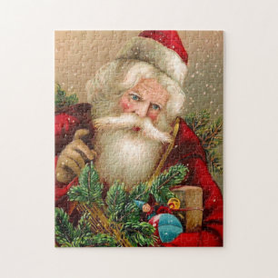 kerstman met speelgoed legpuzzel
