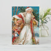  Kerstman met speelgoed Party Kaart (Staand voorkant)