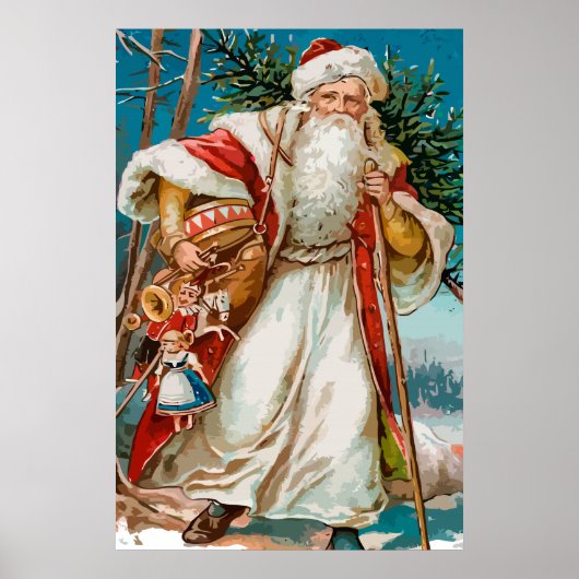 kerstman met speelgoed poster (Voorkant)