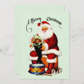 Kerstman Met Speelgoed Prettig Kerstfeest Feestdagenkaart (Voorkant / Achterkant)