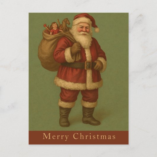  kerstman met Speelgoed zak kerst Briefkaart (Voorkant)