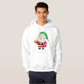 Kerstman met ster en cadeau hoodie (Voorkant volledig)