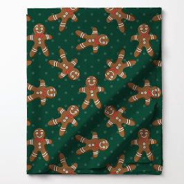 Kerstman met stippen op groene kerststof stof