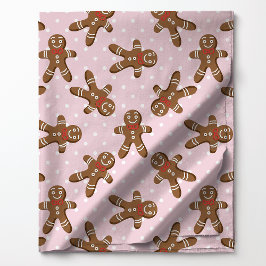 Kerstman met stippen op roze kerststof stof