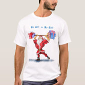Kerstman met T-Shirt Bodybuilder kerstman met cade (Voorkant)