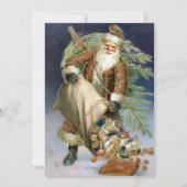  kerstman met tas van Cadeaus Feestdagenkaart (Voorkant)