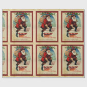 kerstman met tas voor kerstmis cadeaupapier (Vlak)