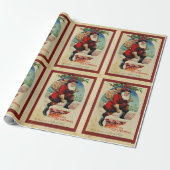 kerstman met tas voor kerstmis cadeaupapier (Uitgerold)