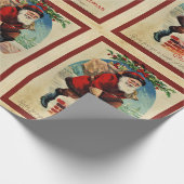 kerstman met tas voor kerstmis cadeaupapier (Hoek)