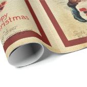 kerstman met tas voor kerstmis cadeaupapier (Rol Hoek)