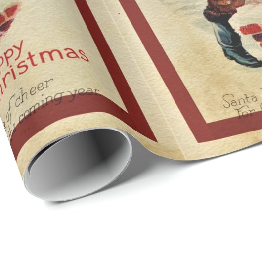  kerstman met tas voor kerstmis cadeaupapier (Rol Hoek)