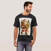 Kerstman met teddyberen Kerstmis T-shirt (Voorkant volledig)
