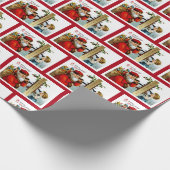  kerstman met telefoonpapier cadeaupapier (Hoek)