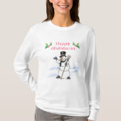 Kerstman met tophat en sjaal t-shirt (Voorkant)