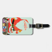 Kerstman met trein bagagelabel (Voorkant horizontaal)