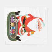 Kerstman met trein fleece deken (Voorkant (Horizontaal))