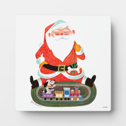 Kerstman met trein fotoplaat (Voorkant)